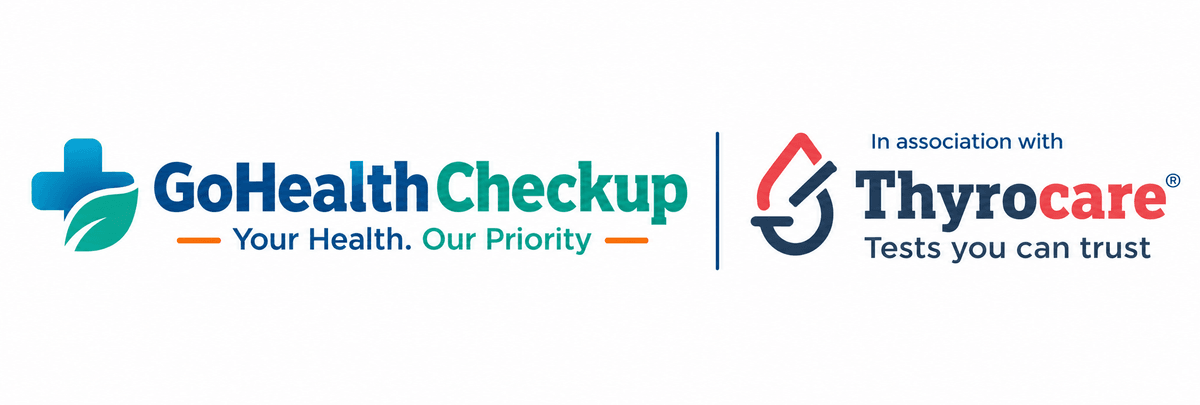 GoHealthCheckup · Your Health. Our Priority · In association with Thyrocare